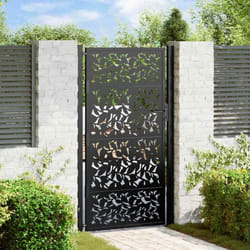 Vidaxl - Cancello Giardino Nero 105x180 cm in Acciaio Design a Foglia