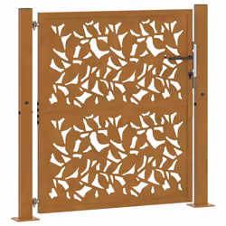 vidaXL Cancello da Giardino 105x105 cm Acciaio Corten Design a Foglia - Vista aggiuntiva 2