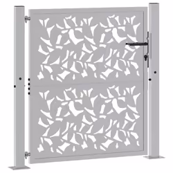 vidaXL Cancello da Giardino 105x105 cm Acciaio Corten Design a Foglia - Vista aggiuntiva 3