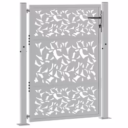 vidaXL Cancello da Giardino 105x130 cm Acciaio Corten Design a Foglia - Vista aggiuntiva 3