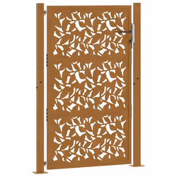 vidaXL Cancello da Giardino 105x155 cm Acciaio Corten Design a Foglia - Vista aggiuntiva 2