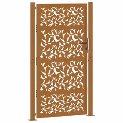 vidaXL Cancello da Giardino 105x180 cm Acciaio Corten Design a Foglia - Vista aggiuntiva 2