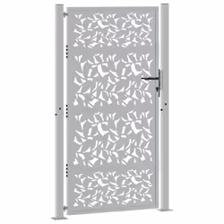 vidaXL Cancello da Giardino 105x180 cm Acciaio Corten Design a Foglia - Vista aggiuntiva 3