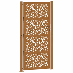 vidaXL Cancello da Giardino 105x205 cm Acciaio Corten Design a Foglia - Vista aggiuntiva 2