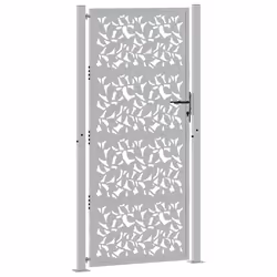 vidaXL Cancello da Giardino 105x205 cm Acciaio Corten Design a Foglia - Vista aggiuntiva 3
