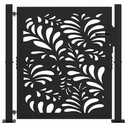 vidaXL Cancello Giardino Nero 105x106 cm in Acciaio Design Ondulato - Vista aggiuntiva 3