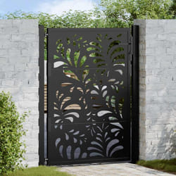 Vidaxl - Cancello Giardino Nero 105x130 cm in Acciaio Design Ondulato