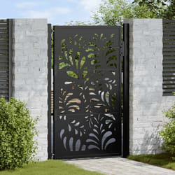 Vidaxl - Cancello Giardino Nero 105x155 cm in Acciaio Design Ondulato 239416