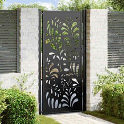 Vidaxl - Cancello Giardino Nero 105x205 cm in Acciaio Design Ondulato