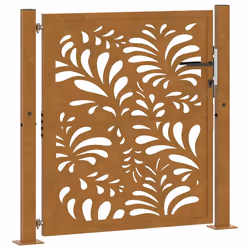 vidaXL Cancello da Giardino 105x105 cm Acciaio Corten Design Ondulato - Vista aggiuntiva 2
