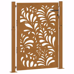 vidaXL Cancello da Giardino 105x130 cm Acciaio Corten Design Ondulato - Vista aggiuntiva 2