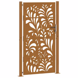 vidaXL Cancello da Giardino 105x180 cm Acciaio Corten Design Ondulato - Vista aggiuntiva 2