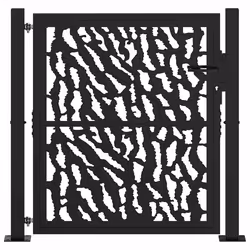 vidaXL Cancello Giardino Nero 105x106 cm in Acciaio Design a Traccia - Vista aggiuntiva 3