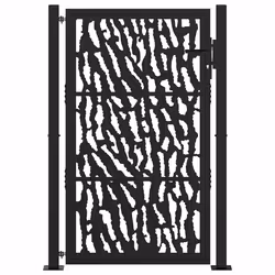 vidaXL Cancello Giardino Nero 105x155 cm in Acciaio Design a Traccia - Vista aggiuntiva 3