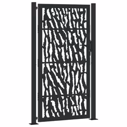 vidaXL Cancello Giardino Nero 105x180 cm in Acciaio Design a Traccia - Vista aggiuntiva 2