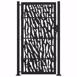 vidaXL Cancello Giardino Nero 105x180 cm in Acciaio Design a Traccia - Vista aggiuntiva 3