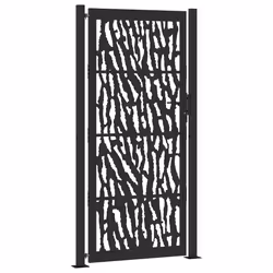 vidaXL Cancello Giardino Nero 105x205 cm in Acciaio Design a Traccia - Vista aggiuntiva 2