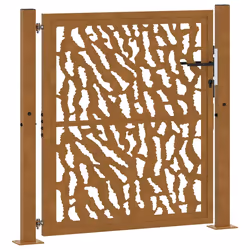 vidaXL Cancello da Giardino 105x105 cm Acciaio Corten Design a Traccia - Vista aggiuntiva 2