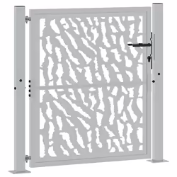 vidaXL Cancello da Giardino 105x105 cm Acciaio Corten Design a Traccia - Vista aggiuntiva 3