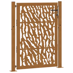 vidaXL Cancello da Giardino 105x130 cm Acciaio Corten Design a Traccia - Vista aggiuntiva 2