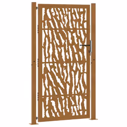 vidaXL Cancello da Giardino 105x180 cm Acciaio Corten Design a Traccia - Vista aggiuntiva 2