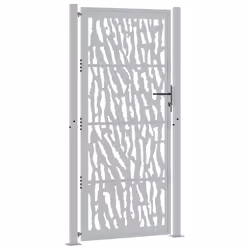 vidaXL Cancello da Giardino 105x205 cm Acciaio Corten Design a Traccia - Vista aggiuntiva 3
