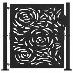 vidaXL Cancello Giardino Nero 105x106 cm in Acciaio Design a Fiamma - Vista aggiuntiva 3