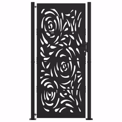 vidaXL Cancello Giardino Nero 105x205 cm in Acciaio Design a Fiamma - Vista aggiuntiva 3