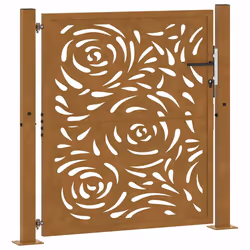 vidaXL Cancello da Giardino 105x105 cm Acciaio Corten Design a Fiamma - Vista aggiuntiva 2