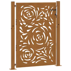 vidaXL Cancello da Giardino 105x130 cm Acciaio Corten Design a Fiamma - Vista aggiuntiva 2