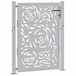 vidaXL Cancello da Giardino 105x130 cm Acciaio Corten Design a Fiamma - Vista aggiuntiva 3