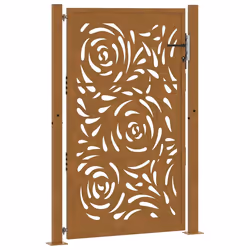 vidaXL Cancello da Giardino 105x155 cm Acciaio Corten Design a Fiamma - Vista aggiuntiva 2