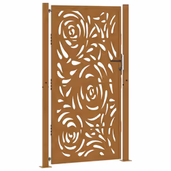 vidaXL Cancello da Giardino 105x180 cm Acciaio Corten Design a Fiamma - Vista aggiuntiva 2
