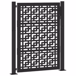 vidaXL Cancello Giardino Nero 105x130 cm in Acciaio Design a Croce - Vista aggiuntiva 2