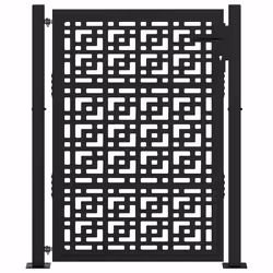 vidaXL Cancello Giardino Nero 105x130 cm in Acciaio Design a Croce - Vista aggiuntiva 3