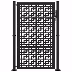 vidaXL Cancello Giardino Nero 105x155 cm in Acciaio Design a Croce - Vista aggiuntiva 3