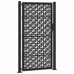 vidaXL Cancello Giardino Nero 105x180 cm in Acciaio Design a Croce - Vista aggiuntiva 2