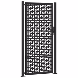 vidaXL Cancello Giardino Nero 105x205 cm in Acciaio Design a Croce - Vista aggiuntiva 2