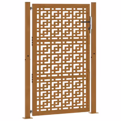 vidaXL Cancello da Giardino 105x155 cm Acciaio Corten Design a Croce - Vista aggiuntiva 2