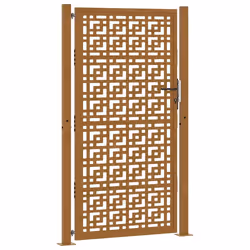 vidaXL Cancello da Giardino 105x180 cm Acciaio Corten Design a Croce - Vista aggiuntiva 2