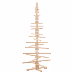 vidaXL Albero di Natale Decorativo in Legno 180 cm Legno Massello Pino - Vista aggiuntiva 2