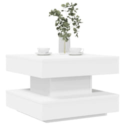 vidaXL Tavolino da Caffè Girevole a 360 Gradi Bianco 50x50x34,5 cm