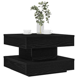 vidaXL Tavolino da Caffè Girevole a 360 Gradi Nero 50x50x34,5 cm