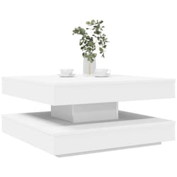 Tavolino da Caffè Girevole a 360 Gradi Bianco 70x70x34,5 cm Vidaxl 258253