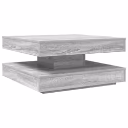 vidaXL Tavolino da Caffè Girevole a 360 Gradi Grigio 70x70x34,5 cm - Vista aggiuntiva 2