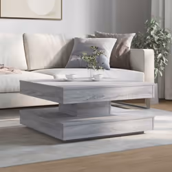 vidaXL Tavolino da Caffè Girevole a 360 Gradi Grigio 70x70x34,5 cm - Vista aggiuntiva 3