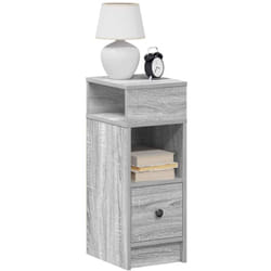 Vidaxl - Comodini 2 pz con Cassetto Grigio Sonoma 25x31x66 cm