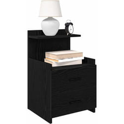 vidaXL Comodino con 2 cassetti Nero 40x36,5x62 cm