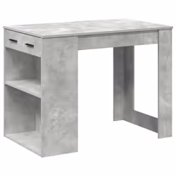 vidaXL Scrivania con Cassetto Ripiano Grigio Cemento Legno Multistrato - Vista aggiuntiva 2