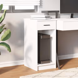 vidaXL Supporto a Torre per Computer con Cassetto Bianco 35x45x77 cm - Vista aggiuntiva 3